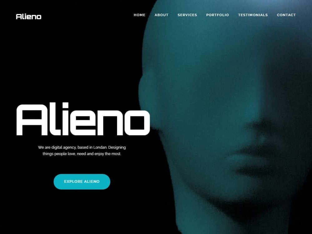 Шаблон Alieno - посадочная страница Landing page