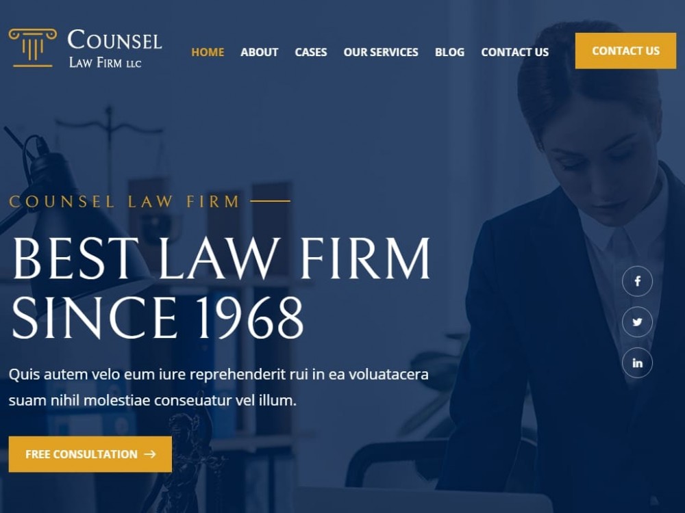 Шаблон Counsel Law Firm для сайта портфолио