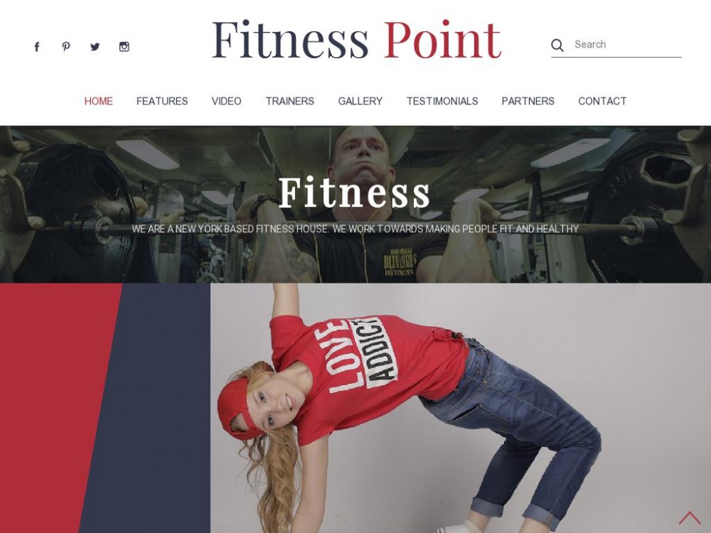 Шаблон Fitness Point - посадочная страница Landing page