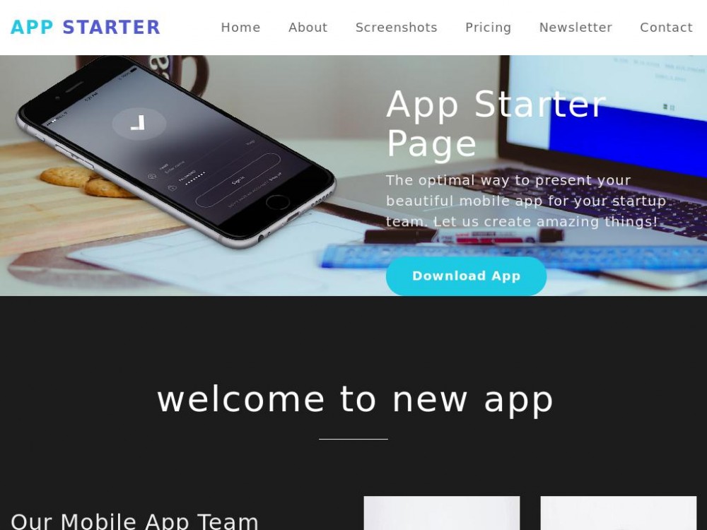 Шаблон App Starter - посадочная страница Landing page