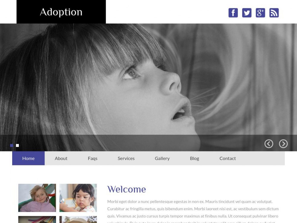 Шаблон Adoption для сайта портфолио