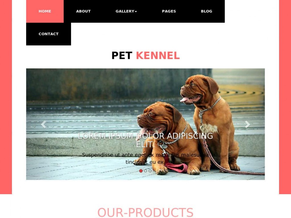 Шаблон Pet Kennel для сайта портфолио