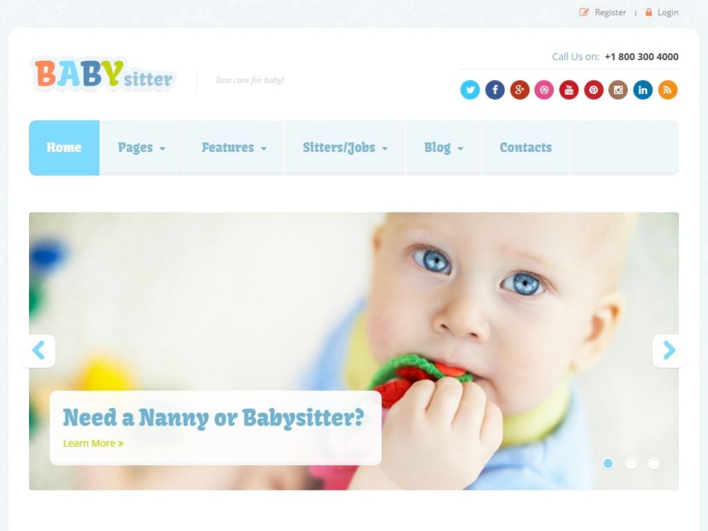 Шаблон Babysitter для многостраничного сайта