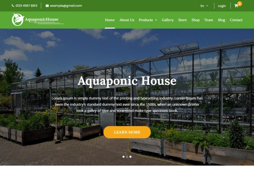 Шаблон Aquaponic House для многостраничного сайта