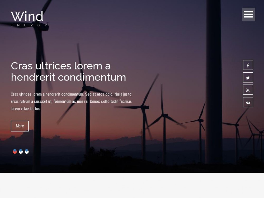 Шаблон Wind Energy - посадочная страница Landing page