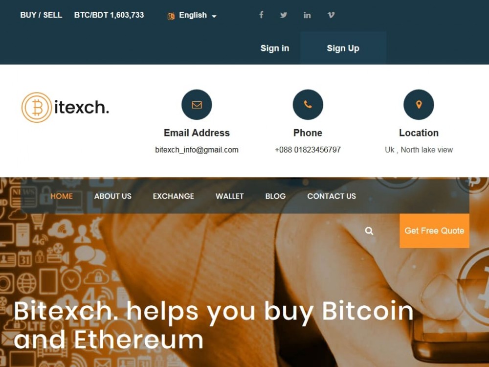 Шаблон Bitexch - для создания сайта блога
