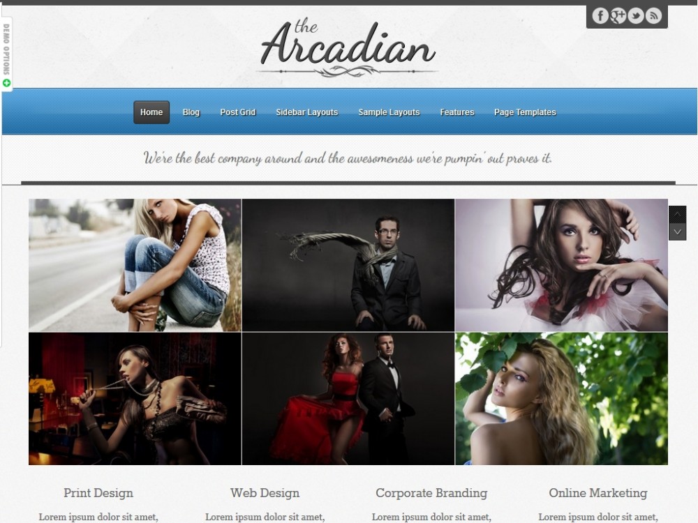 Шаблон Arcadian - WordPress - для создания сайта блога