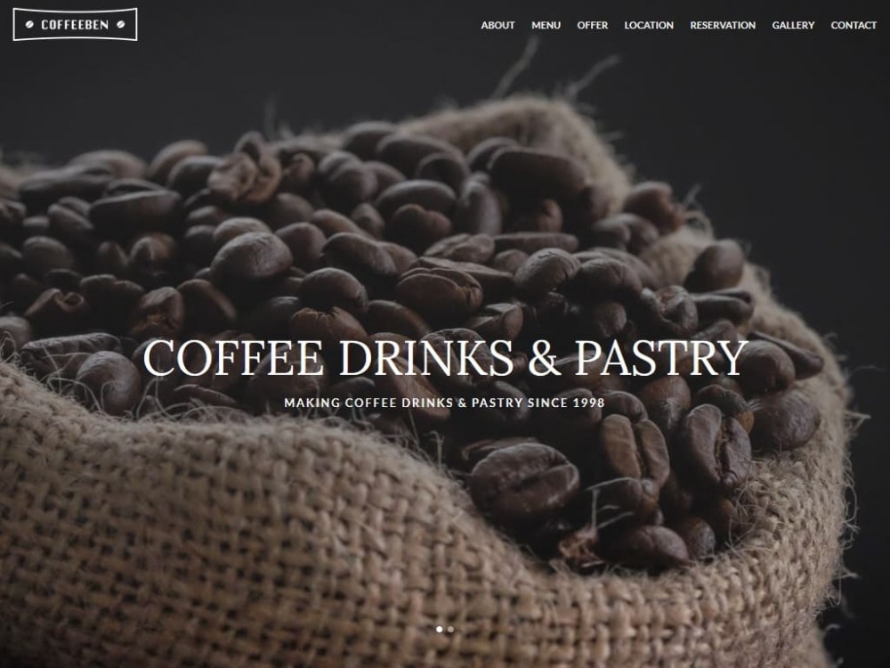 Шаблон CoffeeBen - посадочная страница Landing page