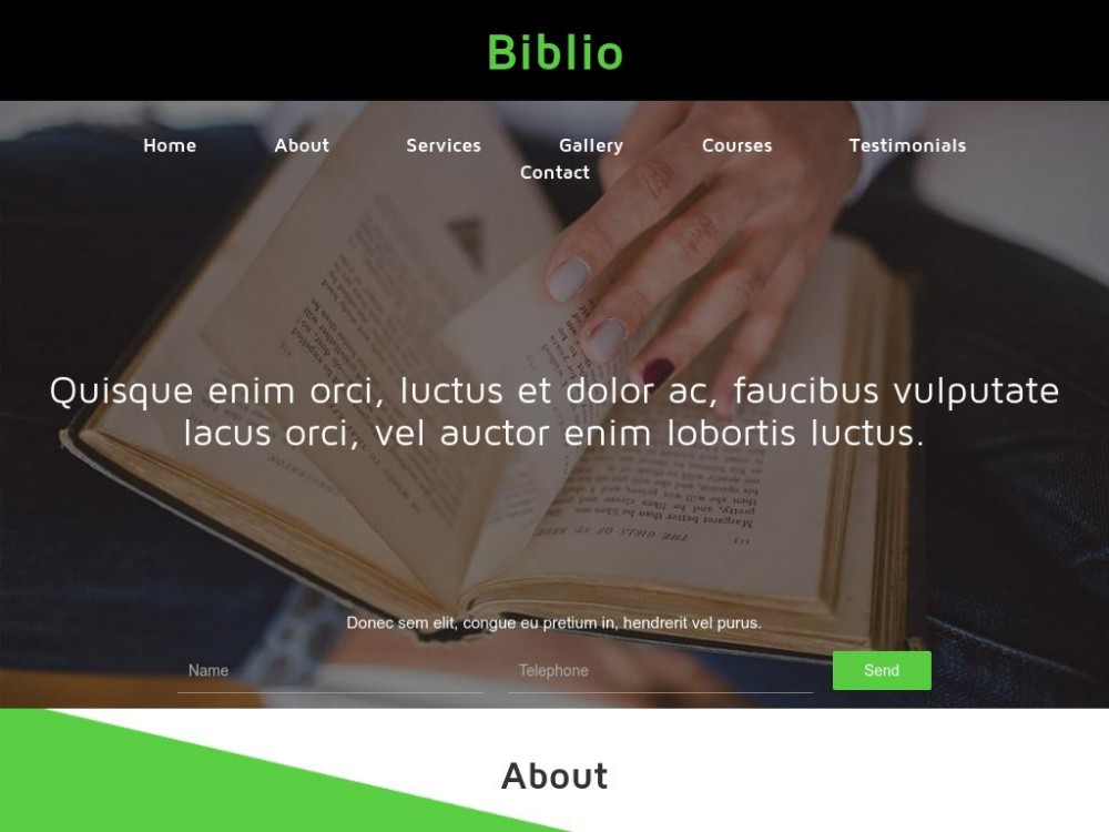 Шаблон Biblio - посадочная страница Landing page