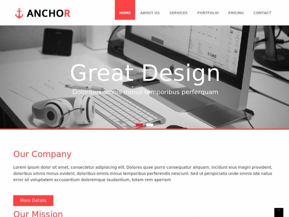 Шаблон Anchor для сайта портфолио