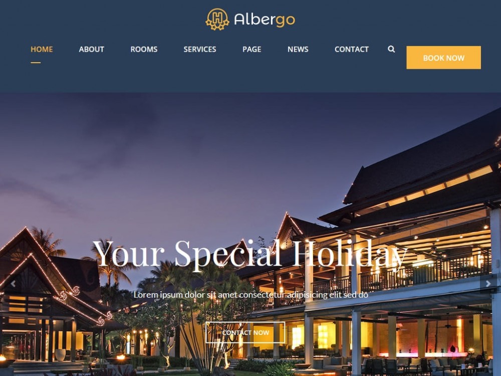 Шаблон Albergo для многостраничного сайта