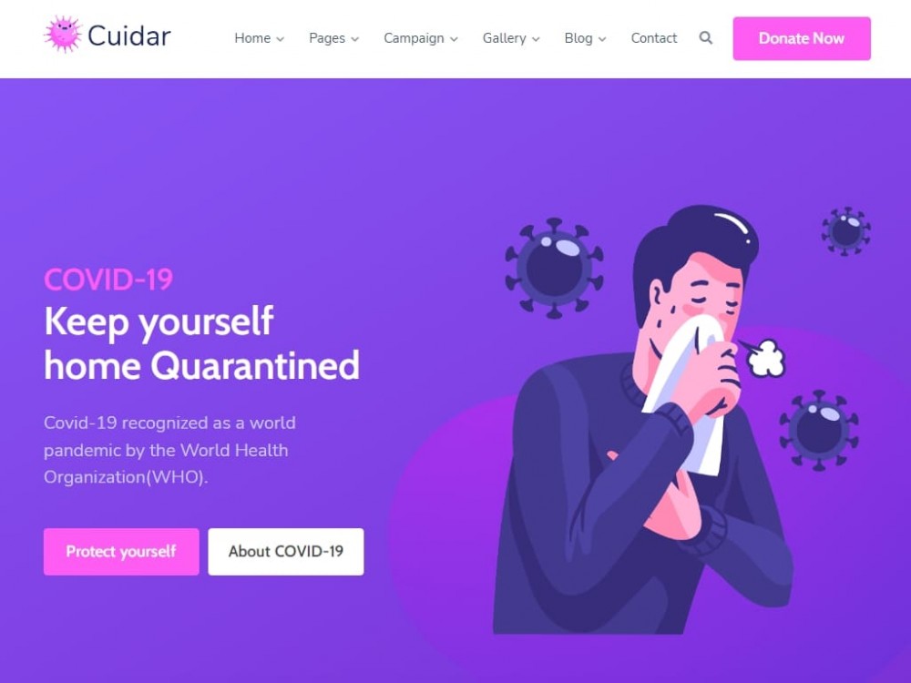 Шаблон Cuidar для многостраничного сайта