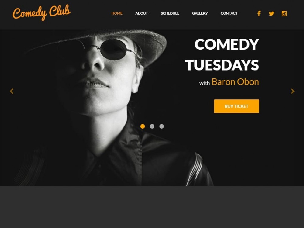 Шаблон Comedy Club - посадочная страница Landing page