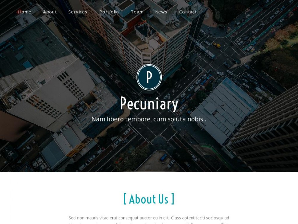 Шаблон Pecuniary - посадочная страница Landing page