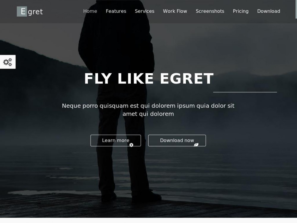 Шаблон Egret - посадочная страница Landing page